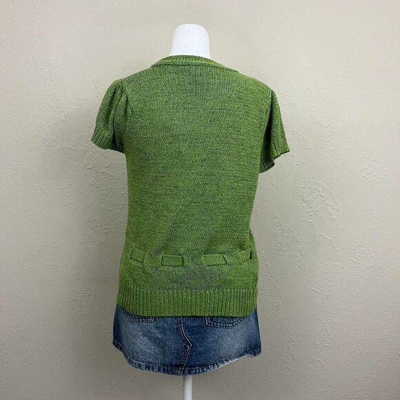 y2k green girly fairy granola tie front cardigan - Picture 4 of 8